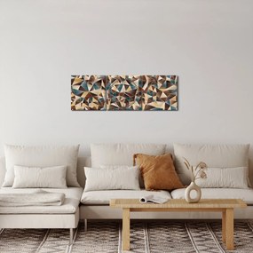 Tablou - Triunghiuri (cu ceas) (90x30 cm)