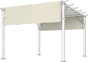 Outsunny Acoperiș pentru Pergolă cu Buzunare și Curele pentru Stâlpi, 488x122 cm, Alb Crem | Aosom Romania