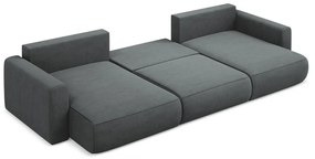 Colțar gri închis extensibil/cu spațiu de depozitare (în formă de "U") Kapua – Makamii