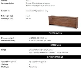 Comoda design LUX, Furnir de nuc, Charford