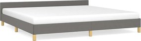 vidaXL Cadru de pat fără saltea, gri închis, 200x200 cm, textil