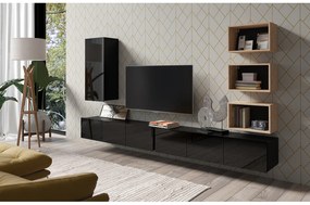 Mobilier living Calabria C36 BLACK (Negru + Stejar artisan) (fără iluminat). 1051583
