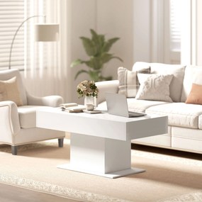HOMCOM Măsuță de Cafea Extensibilă cu Compartiment, Măsuță de Sufragerie Modernă cu Picioare Antiderapante, Măsuță de Living pentru Acasă Birou, 108-178,5x53x49 cm, Alb Lucios | Aosom Romania