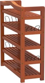Raft pentru pantofi RUSTIC, 5 polițe, 75x26x82cm, maro natural Casaria