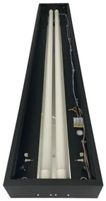Corp de iluminat fluorescent 2xG13/18W/230V negru 120 cm
