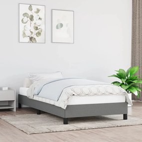 346697 vidaXL Cadru de pat, gri închis, 100 x 200 cm, material textil