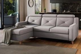 Colțar extensibil Laksaro pe stânga - catifea bej închis Jasmine 25