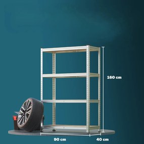 Deuba Set de 2 rafturi 160x90x40 cm - argintiu