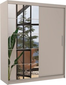 Dulap cu uși glisante ESTI – cu oglindă – 180x59x215 cm – Cașmir