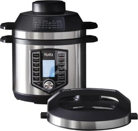 La mâna a doua: Multicooker si Air Fryer 2in1 Oliver Voltz OV51985G6, 6L, 1500W, 44 functii, 12 programe, Inox