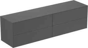 Dulap baza suspendat Ideal Standard Atelier Conca antracit mat 4 sertare cu blat 200 cm