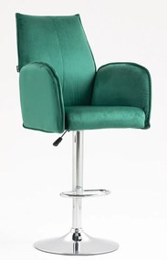 HR280W Scaun Verde din Catifea cu Bază Cromata