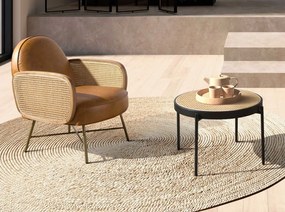 Fotoliu design LUX, Ratan, Piele Naturala 5162