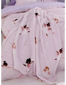 Pătură pentru copii roz-mov din micropluș 130x170 cm Dancing Fairies – Catherine Lansfield