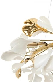 Lustra Suspendata, Metal Auriu, Petale Flori Albe, FLORA 80 PP