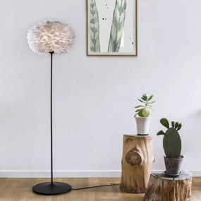 Abajur modern cu pene de gasca EOS gri deschis, 75cm 2086 VTC
