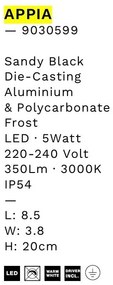 Aplica de perete LED pentru iluminat exterior IP54 APPIA