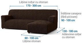 Huse bielastice COSTINA tutunului canapea cu otoman dreapta (l. 170 - 300 cm)