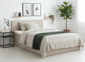 Pat dublu stejar sonoma, SOFIA 180 x 200 cm Saltele: Fara saltea, Somiera pat: Cu lamele drepte