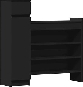 vidaXL Pantofar, negru, 100,5x28x100 cm, lemn prelucrat