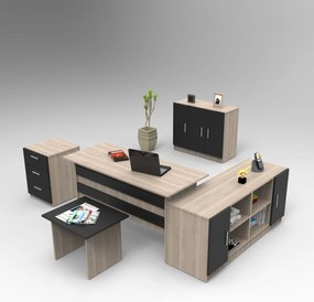 Set pentru birou Vincent 16 (stejar + negru). 1072652