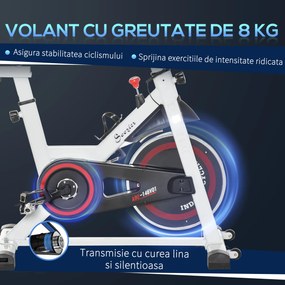 HOMCOM bicicleta spinning pentru interior, 103x 53x105-117.5cm | Aosom Romania