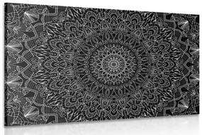 Tablou Mandala decorativă detaliată în design alb-negru
