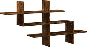 vidaXL Raft perete, stejar fumuriu, 124,5x18x60,5 cm, lemn prelucrat