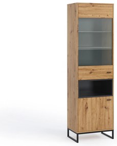Vitrină Oliver WIT60 (Stejar artisan + Negru mat). 1051800
