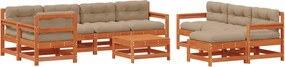 vidaXL Set de lounge pentru grădină 10 pcs Maro Ceară