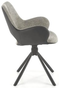Scaun de bucaterie Lynch, gri/negru