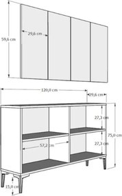 Consola, Hanah Home, Afra KM120, 120x75x29.6 cm, Alb / Marmură Efes / Argint