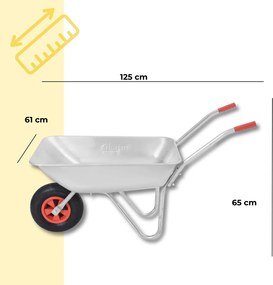 Roabă LARRY zincată, capacitate max. 80l/100kg, argintiu/negru Gardebruk