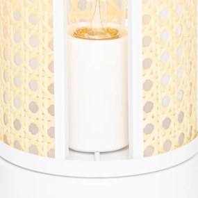 Lampă de masă orientală albă cu ratan 12 cm - Akira