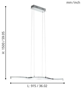 Eglo 96101 - Lustră LED LASANA 2, 2 x LED/10,5W/230V