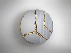 Oglinda rotunda design decorativ Surcos aurie