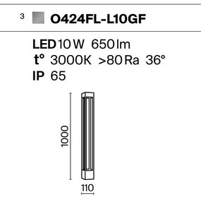 Stalp LED pentru iluminat exterior IP65 Elbe grafit H-100cm
