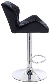 HR111W Scaun Neagră Velur Bază Cromata