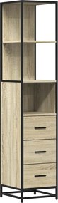 vidaXL Dulap de baie, stejar sonoma, 35x37,5x166 cm, lemn prelucrat