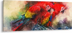 Tablou - Papagali roșii ara (120x50 cm)