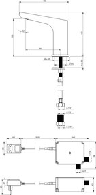 HIACYNT Baterie pentru chiuvetă, fără contact direct, fără sistem de reglare a temperaturii - 230/6V Finisaj: Crom BQH_028V