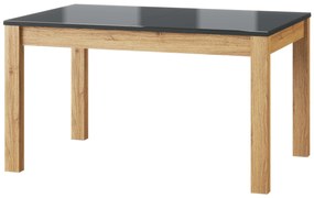 Masă sufragerie Kogro 40 (stejar camargue + negru mat) (pentru 4 până la 8 persoane). 1068157