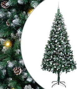 vidaXL Brad de Crăciun artificial Verde 240 cm PVC și Oțel și Plastic