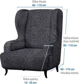 Gaico Huse bielastice CRISTINA antracit fotoliu clasic (l. 60 - 110 cm)