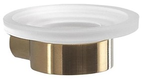 Gedy - Suport de săpun de perete PIRENEI sticlă lăptoasă/auriu mat