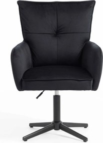 HR250CROSS Scaun Catifea Neagră Bază Neagră