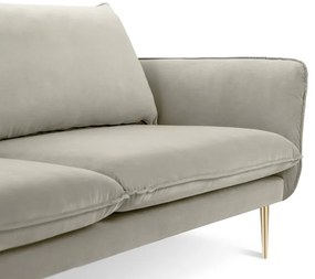 Coltar tapitat Vienna 5 locuri velvet/picioare gold – L255 x l170 x h95