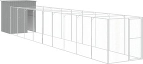 vidaXL Cușcă de câine & țarc gri deschis oțel galvanizat