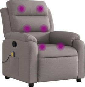 vidaXL Fotoliu de masaj rabatabil, gri taupe, material textil