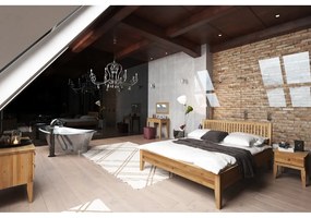 Pat dublu din lemn de stejar 160x200 cm Odys - The Beds